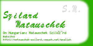 szilard matauschek business card